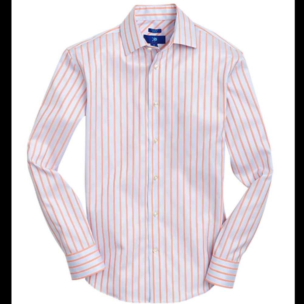 Blue-Gray and Orange Stripe Sport Shirt